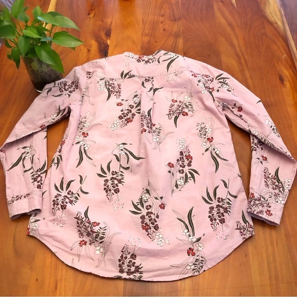 Joe Fresh Boho Cottagecore Pink Floral Pattern Artsy Button Down Shirt Blouse. - Picture 9 of 13